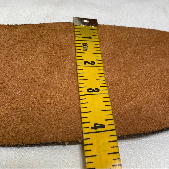 Vintage handmade hand painted wide leather belt 38” - Picture 16 of 16